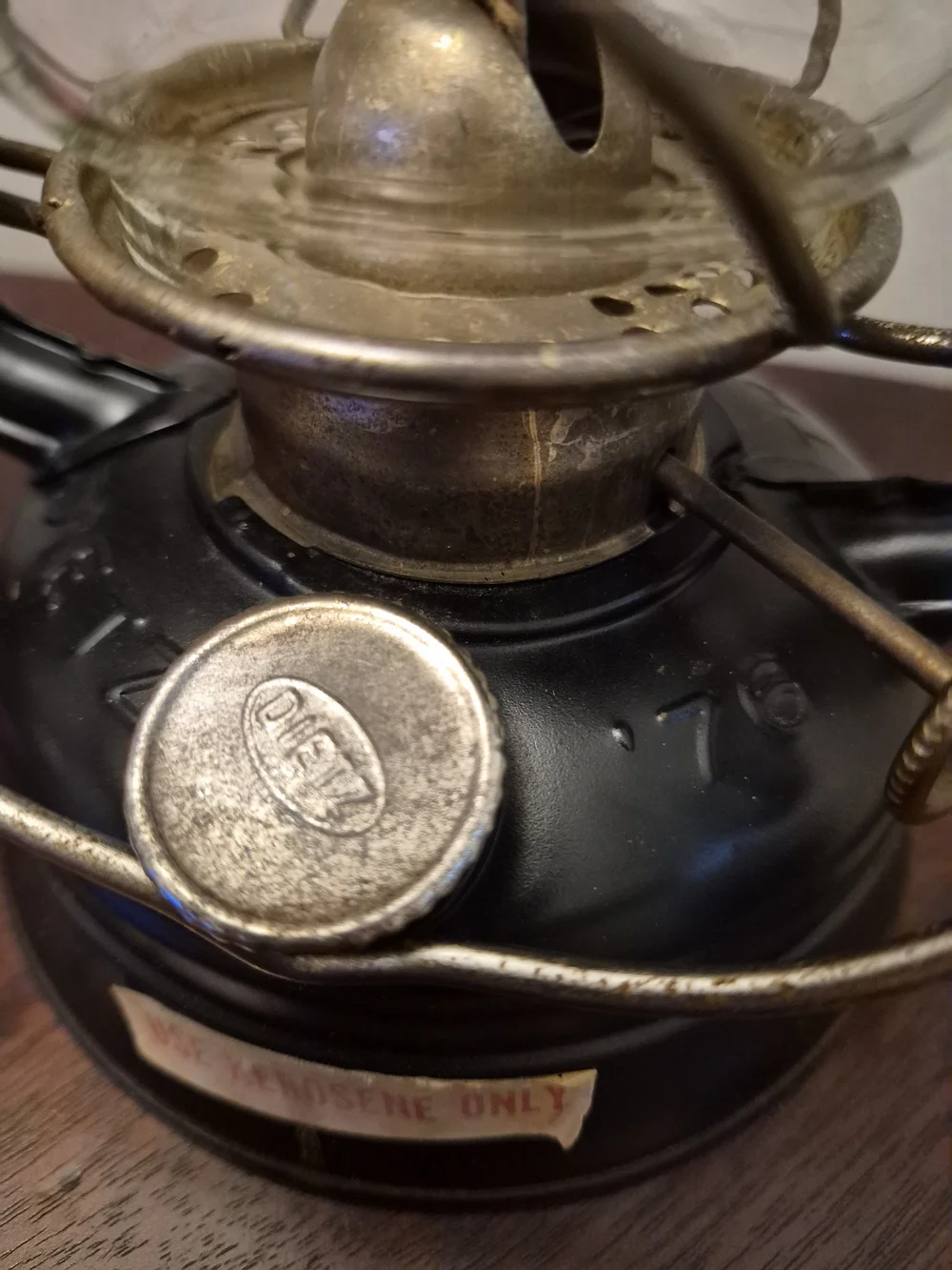 Classic Dietz Red 50 and Black 76 Metal Hurricane Lantern Pair